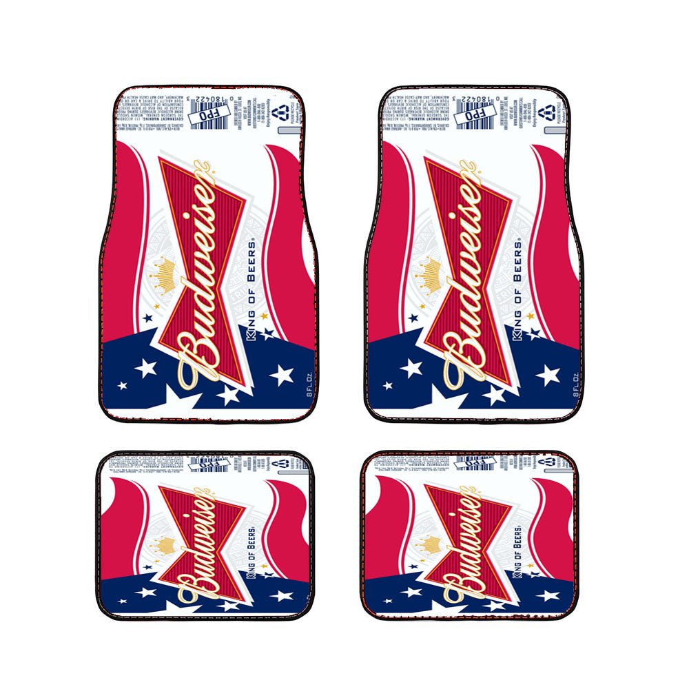 Budweiser American Flag Logo Car Floor Mats Accessories