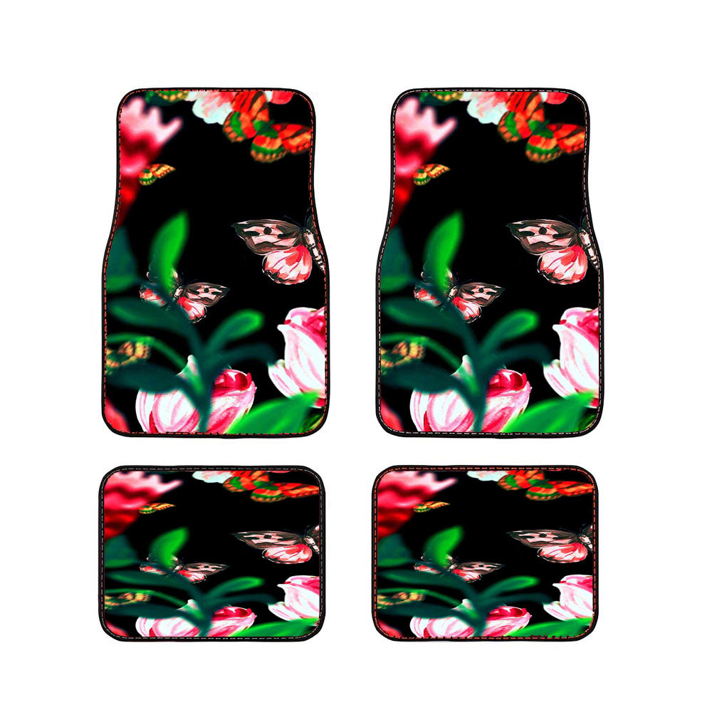Butterfly Flower Car Floor Mats Accessories