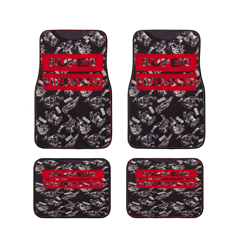 Bw Red Marvel Superheroes Car Floor Mats Accessories