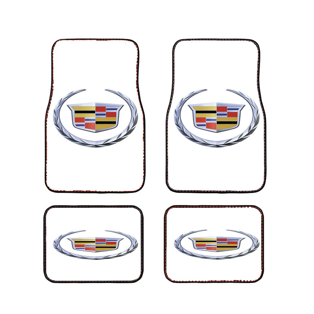 Cadillac Logo White Car Floor Mats Accessories