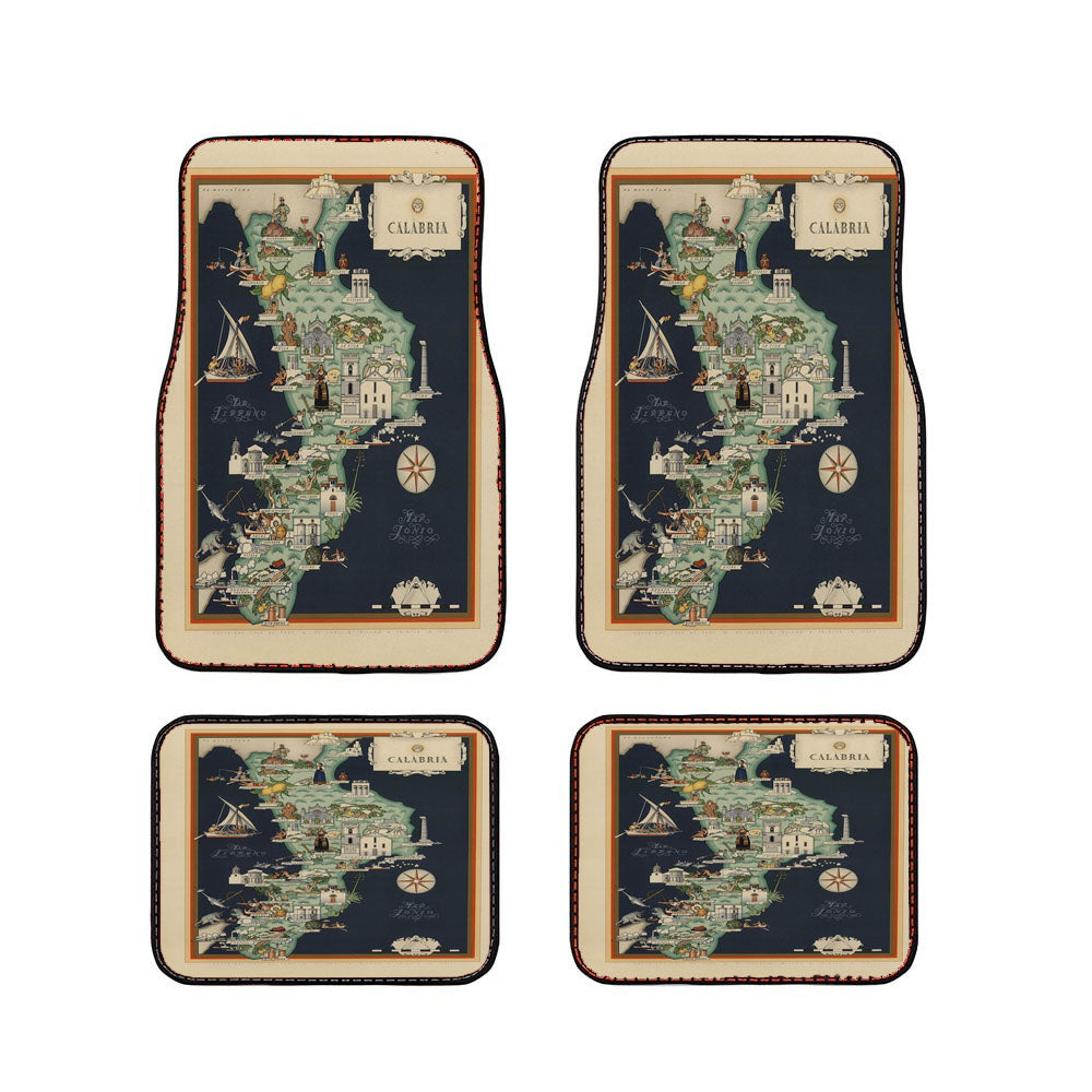 Calabria Map From 1939 Car Floor Mats Accessories