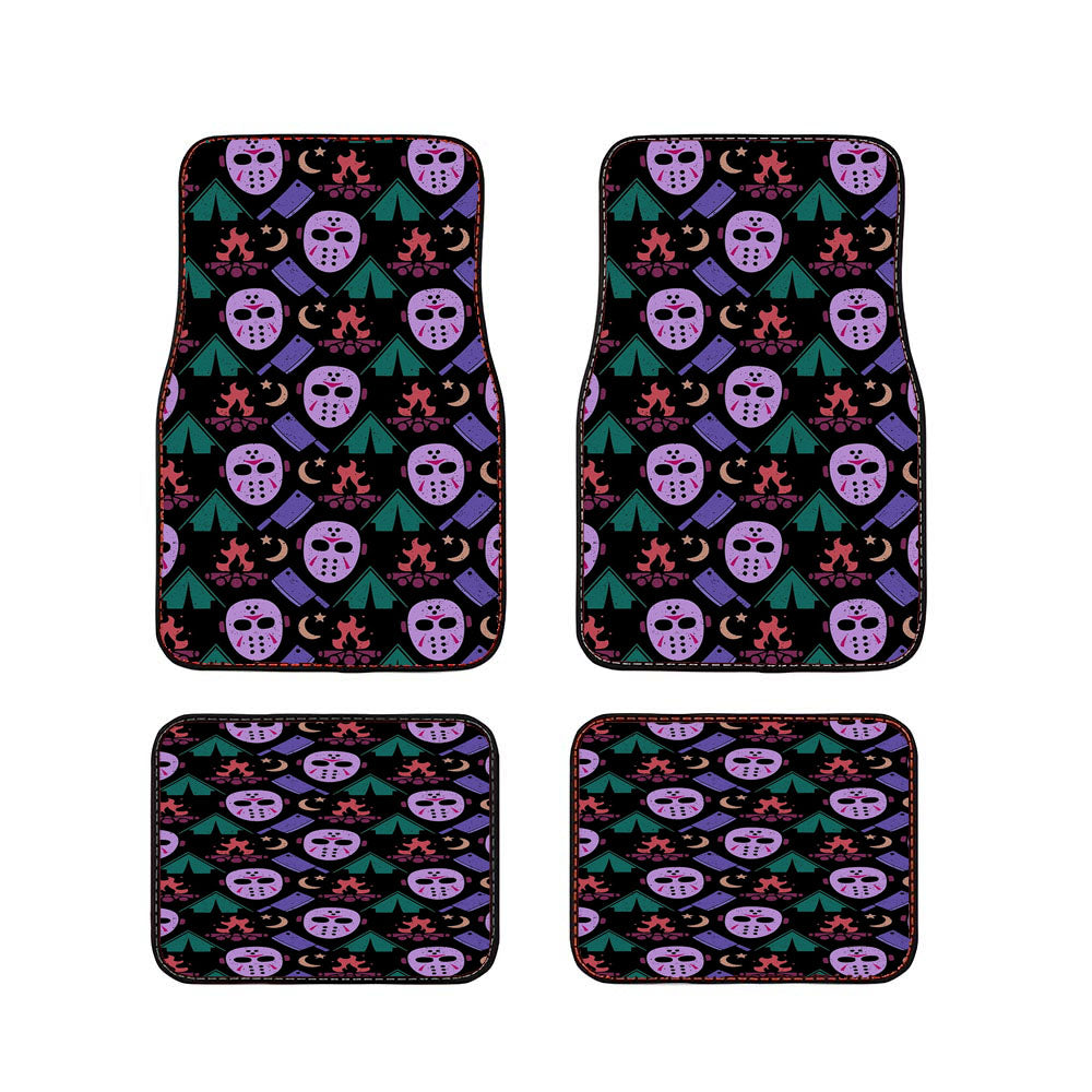 Camping With Jason Voorhees Friday The 13 Pattern Car Floor Mats Accessories