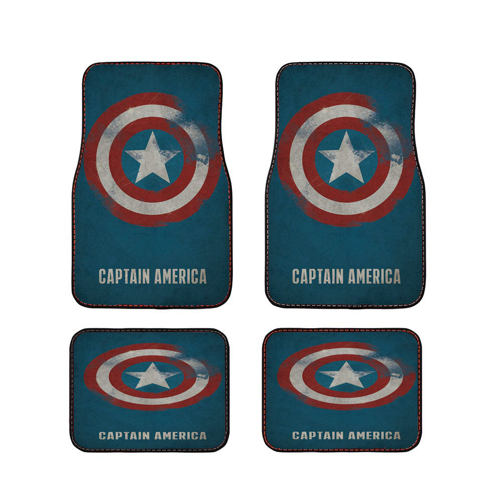 Captain America Blue Car Floor Mats Accessories