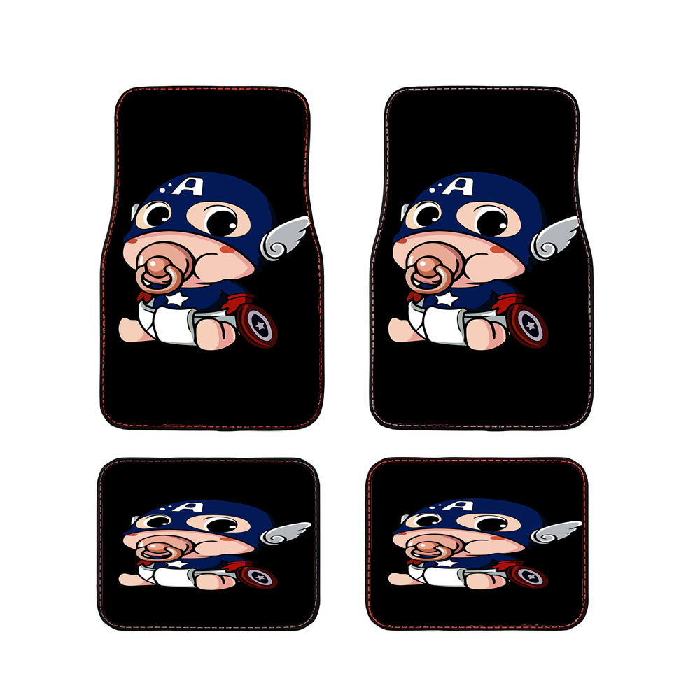 Captain America Caricature Baby Car Floor Mats Accessories