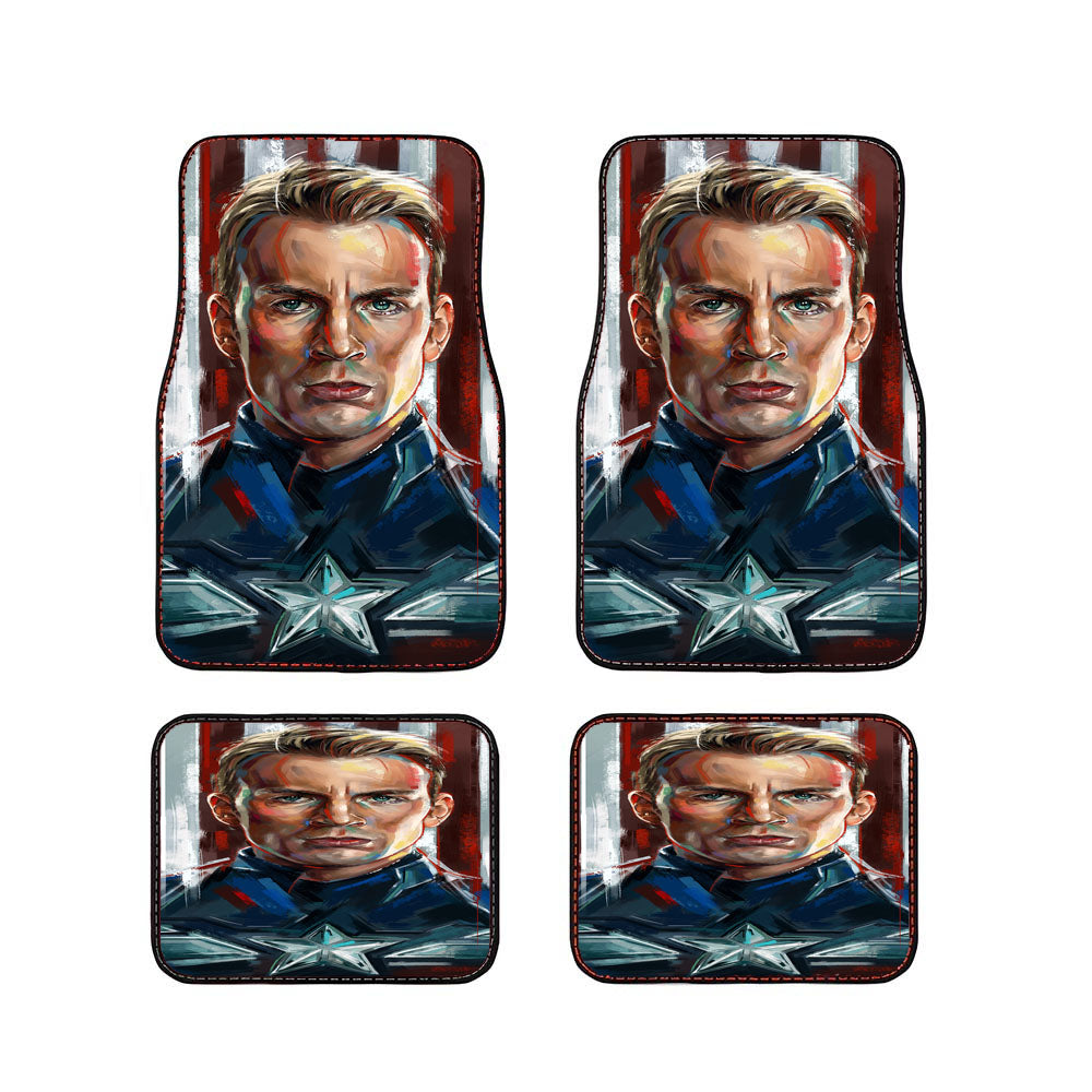 Captain America Illustration Car Floor Mats Accessories