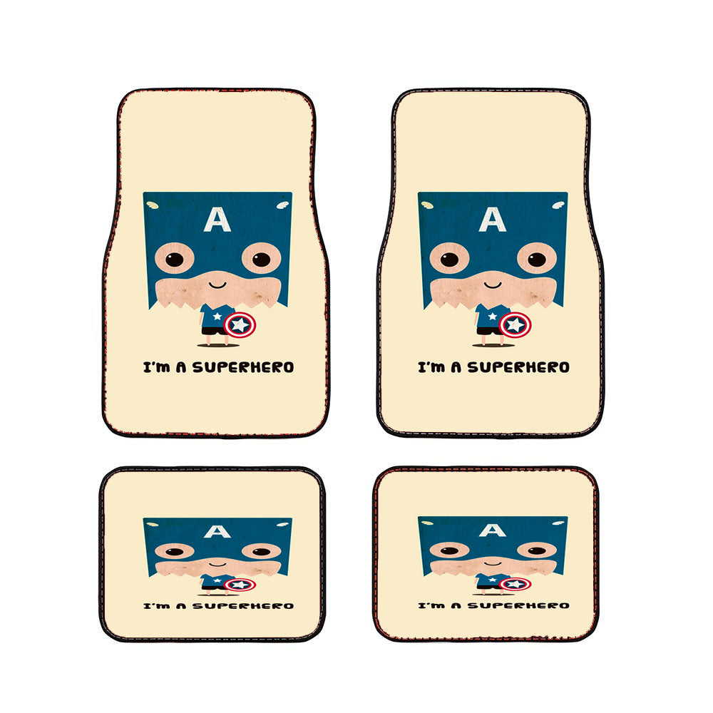 Captain America Kid Vector Car Floor Mats Accessories