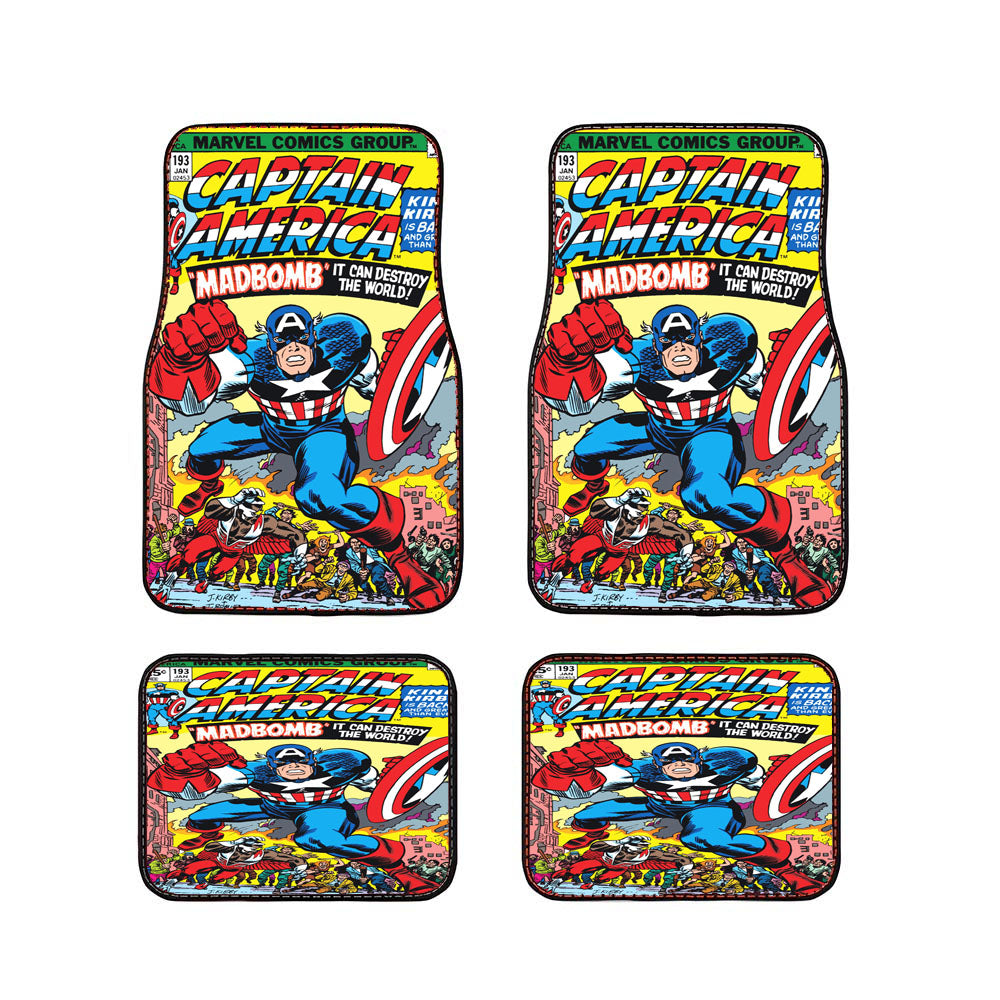 Captain America Madbomb Book Cover Car Floor Mats Accessories