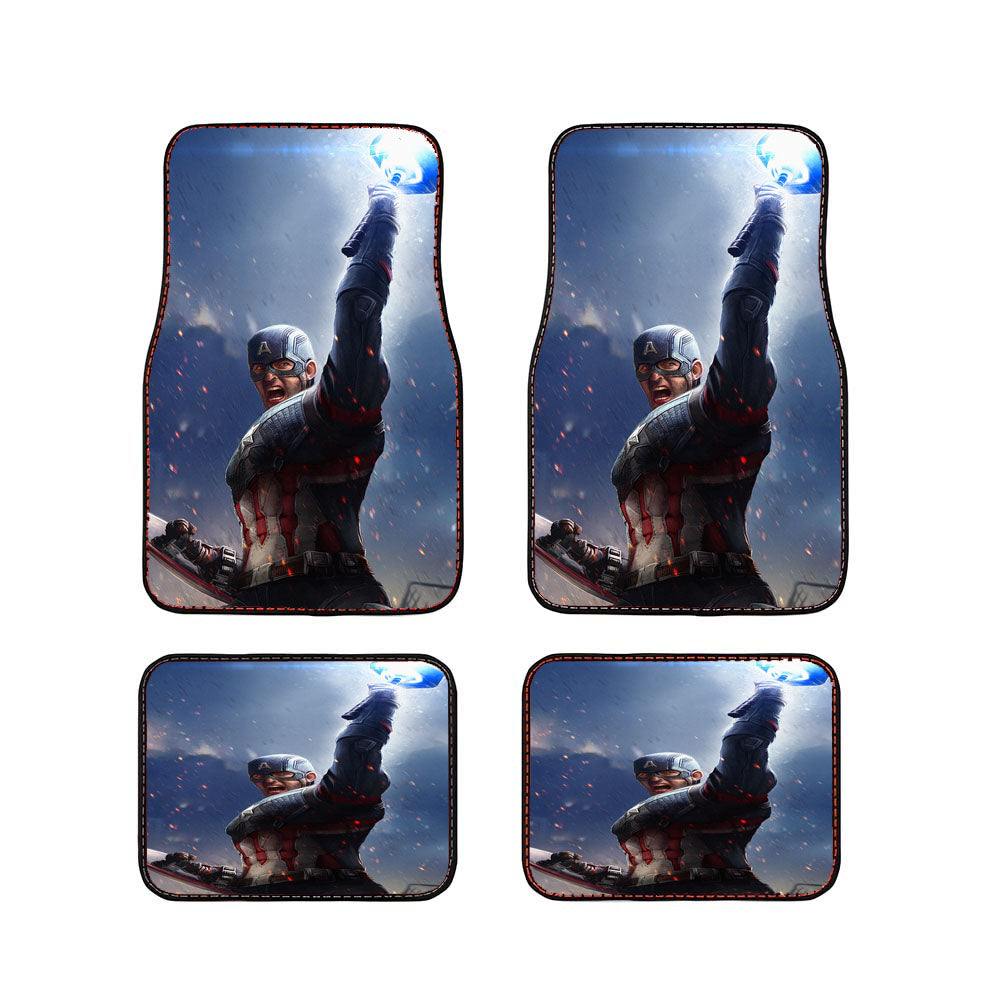 Captain America Mjolnir Hammer Lightning Avengers Endgame Car Floor Mats Accessories