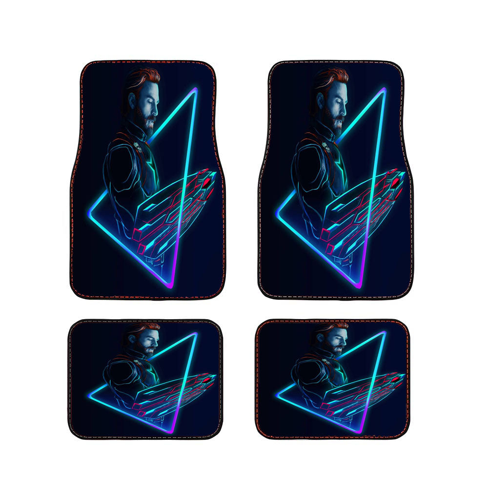 Captain America Neon Artwork Car Floor Mats Accessories