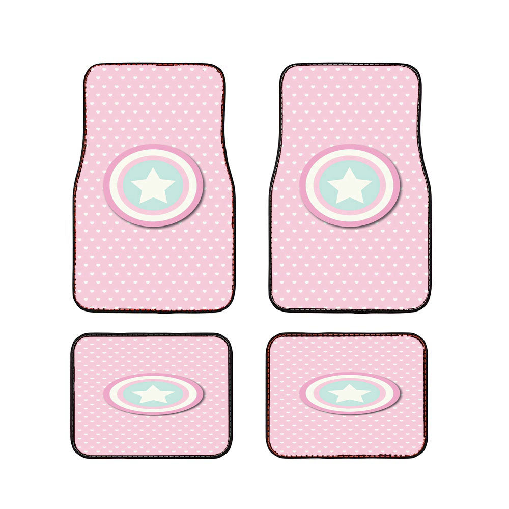 Captain America Pink Girls Car Floor Mats Accessories