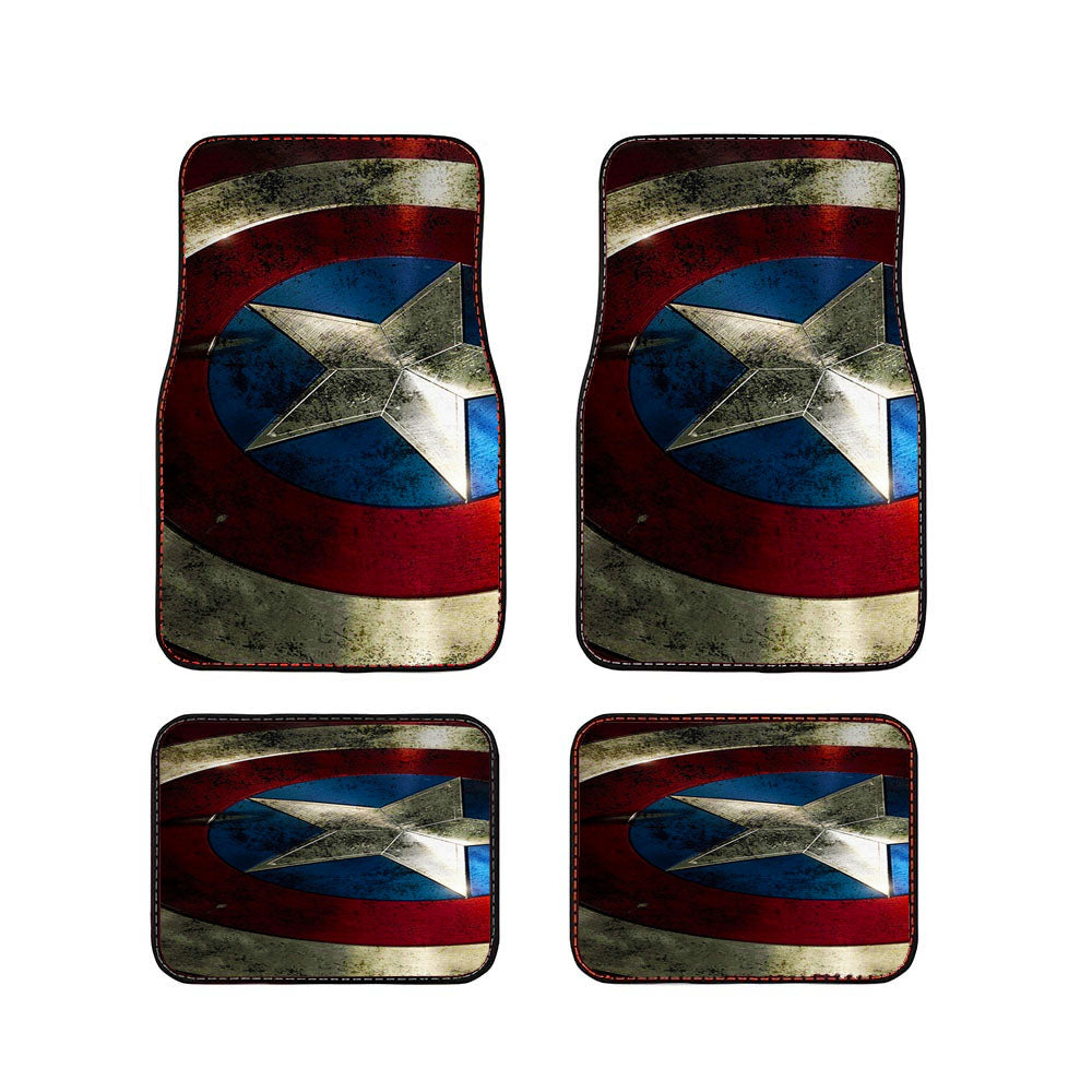 Captain America Shield Damaged Car Floor Mats Accessories