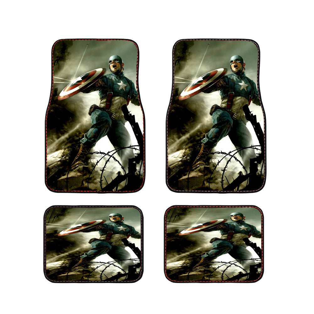 Captain America Shield Defend Car Floor Mats Accessories