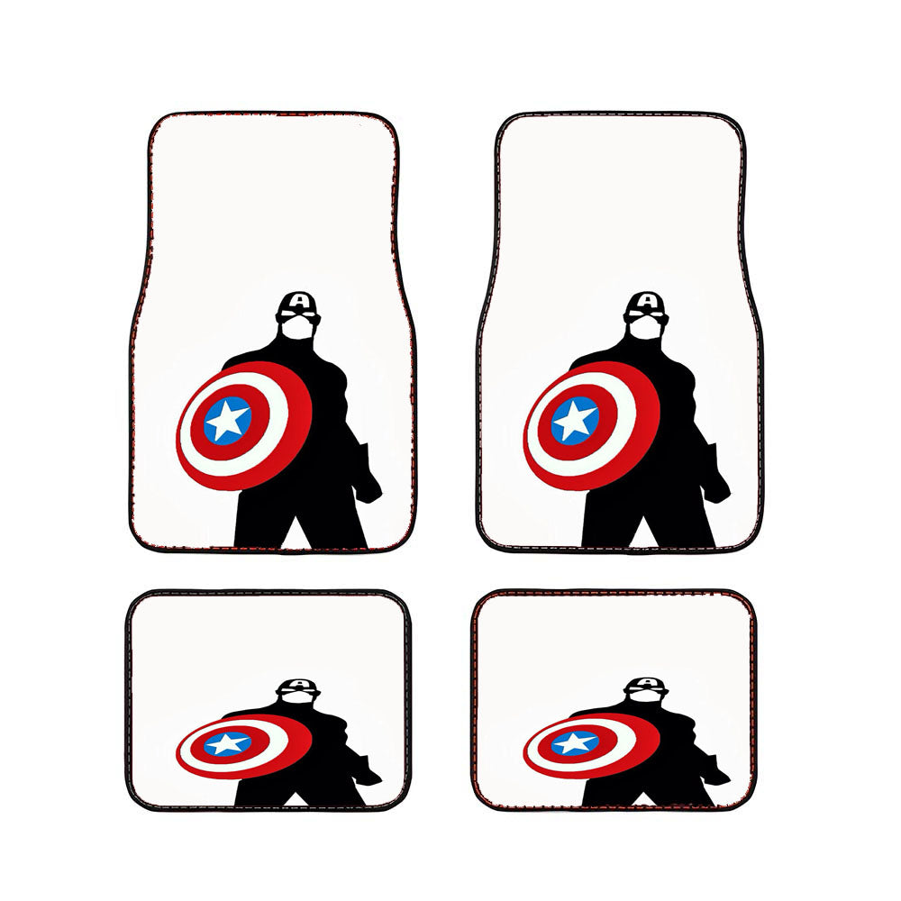 Captain America White Background Car Floor Mats Accessories