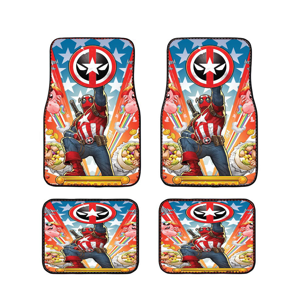 Captain Deadpool And Unicorn Cute Car Floor Mats Accessories