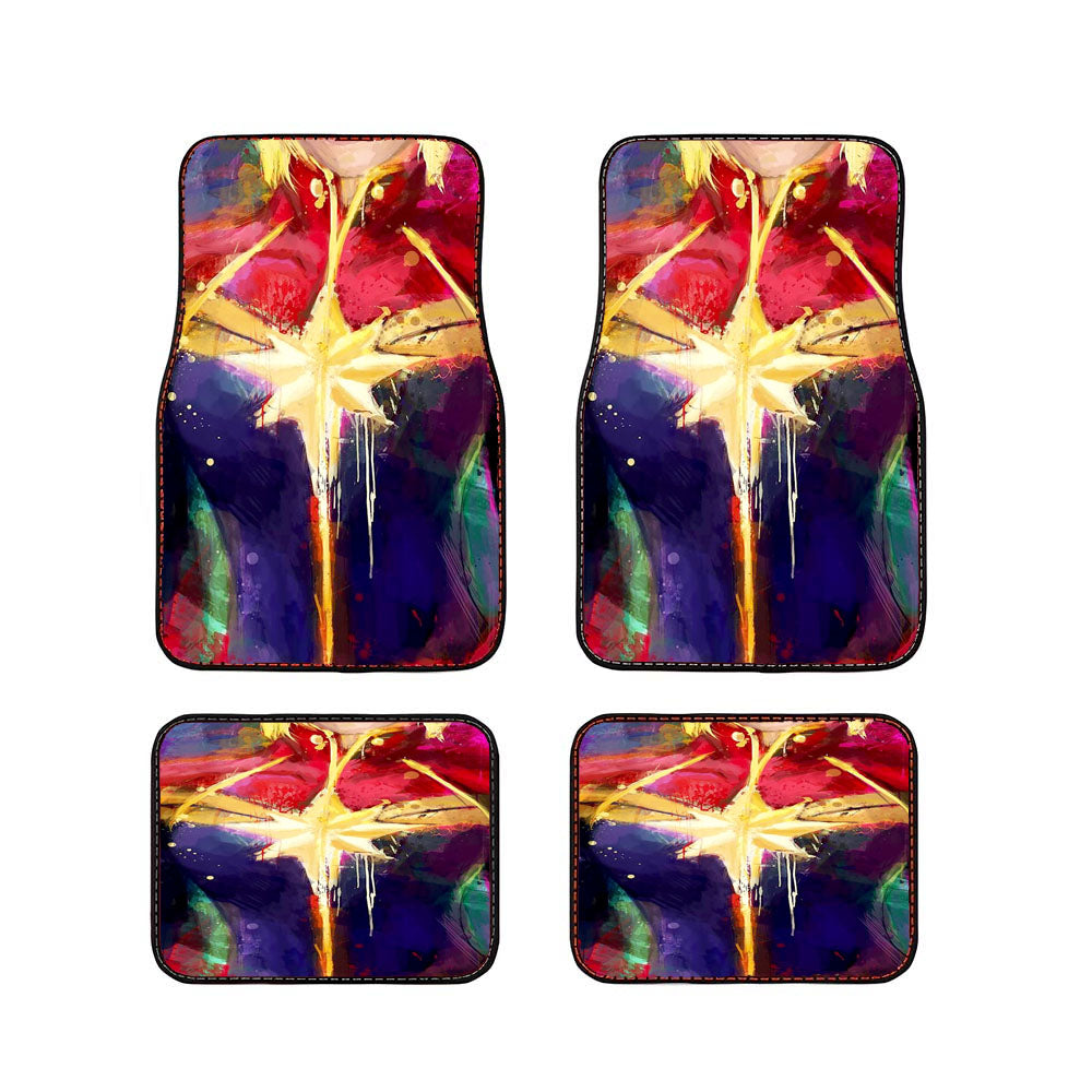 Captain Marvel Abstract Paint Car Floor Mats Accessories