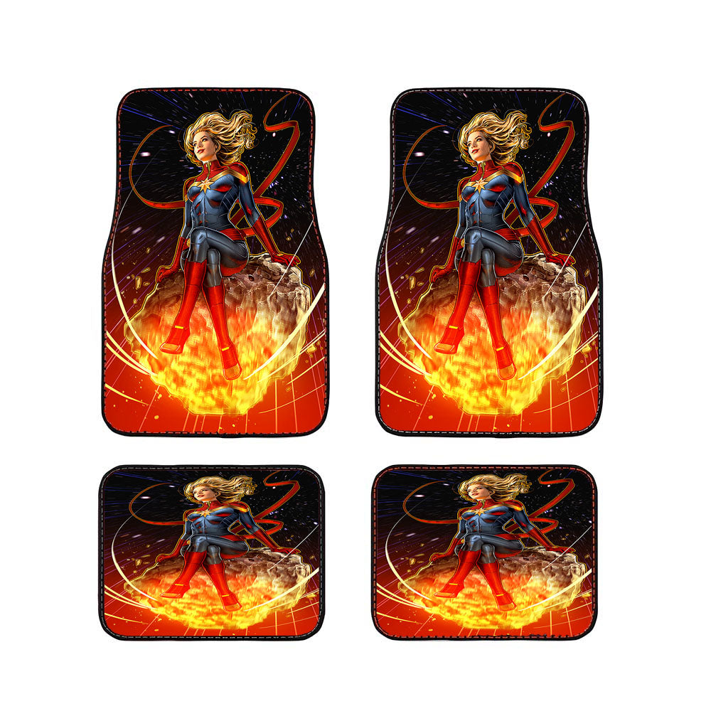 Captain Marvel Illustration Art Car Floor Mats Accessories