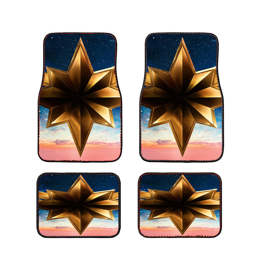 Captain Marvel Movie Logo Brie Larson Car Floor Mats Accessories