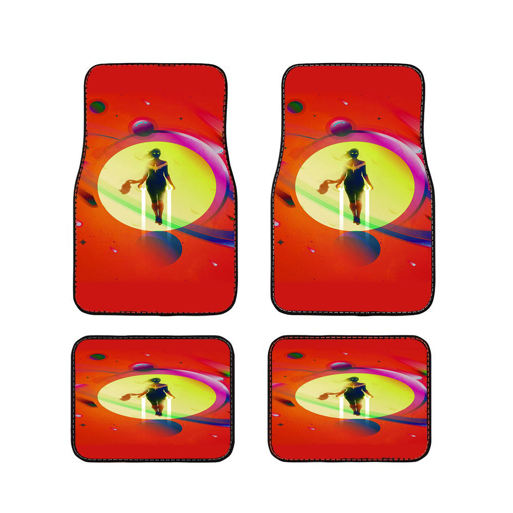 Captain Marvel Movie Minimalist Red Car Floor Mats Accessories