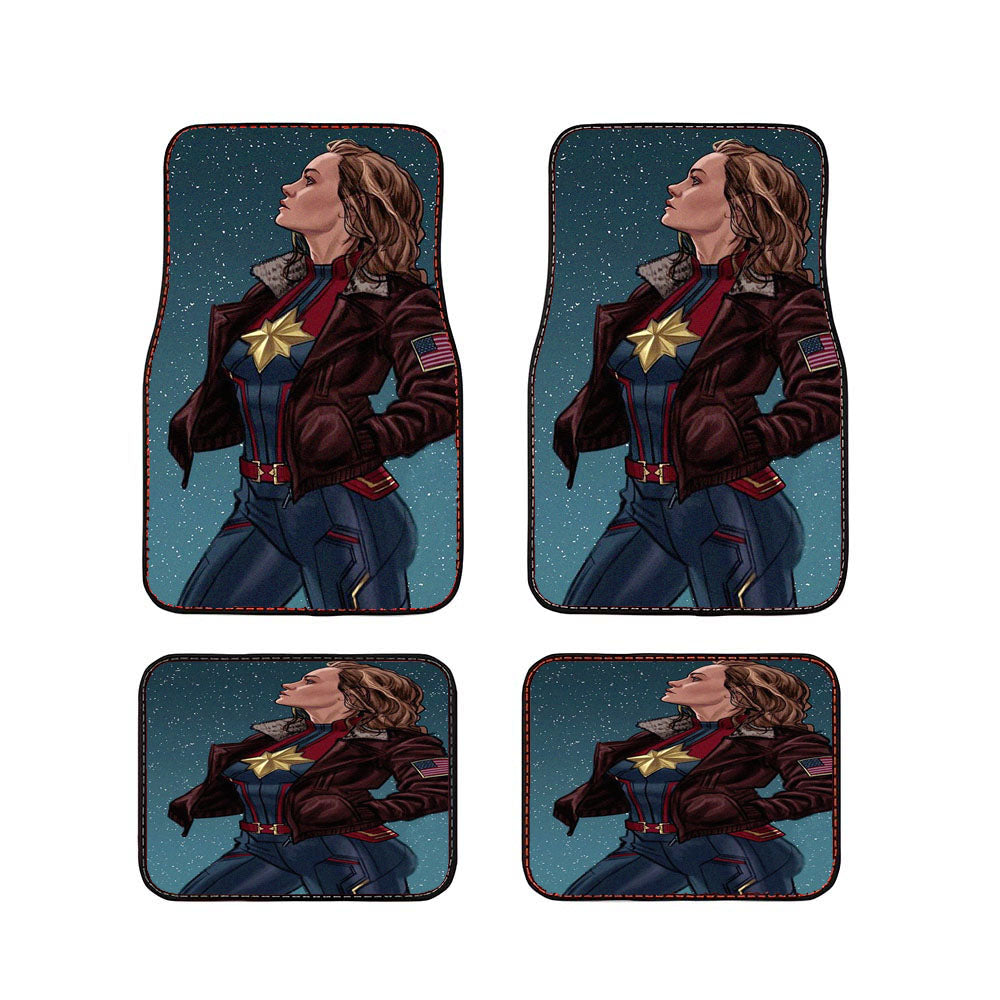 Captain Marvel Night Illustrator Car Floor Mats Accessories