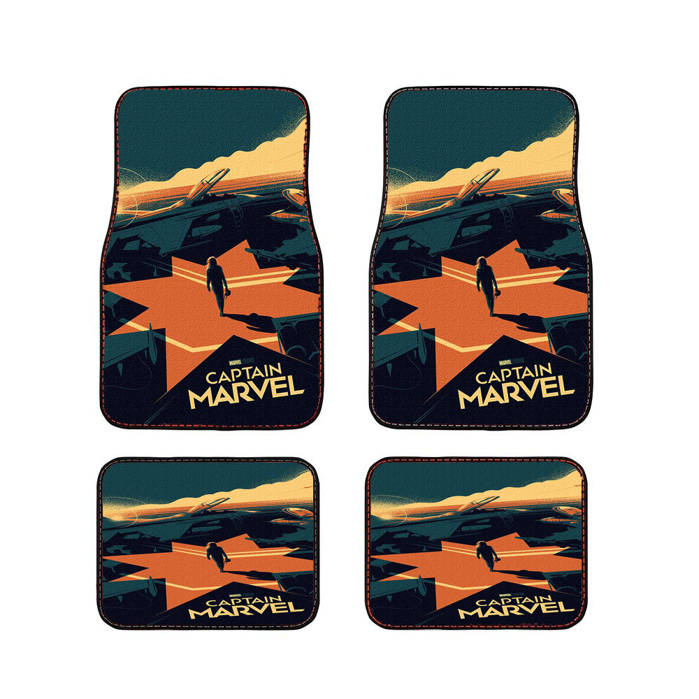 Captain Marvel Poster Canvas Texture Car Floor Mats Accessories
