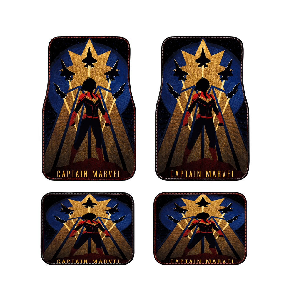 Captain Marvel Silhouette Poster Car Floor Mats Accessories