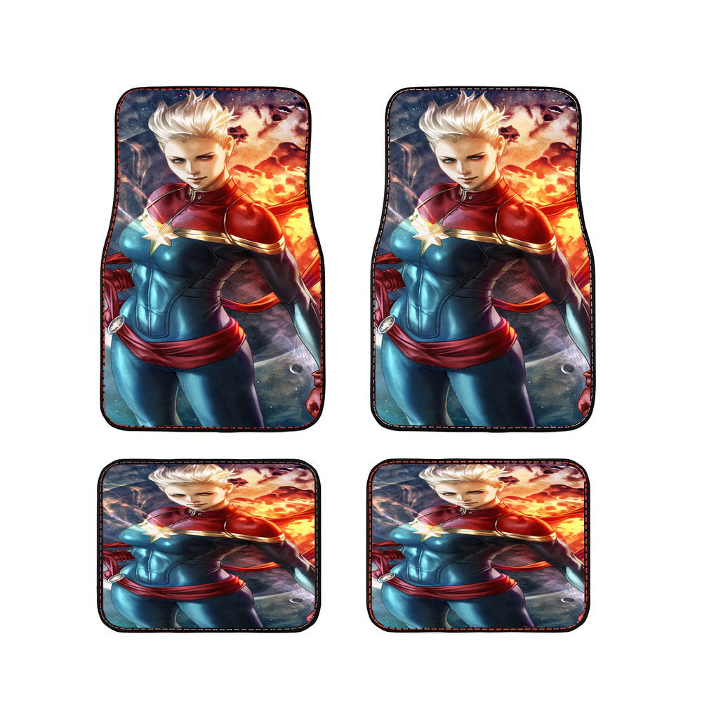Captain Marvel War Fan Art Car Floor Mats Accessories