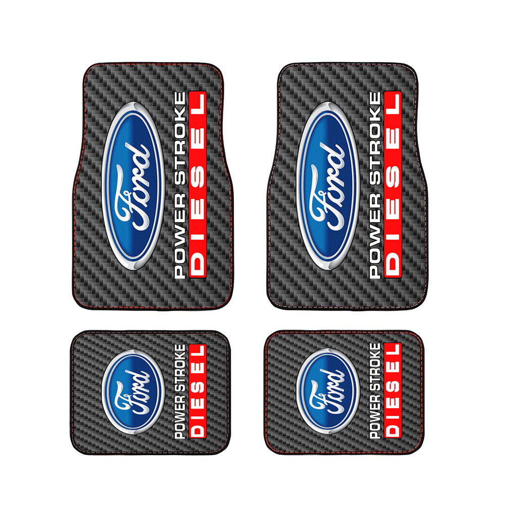 Carbon Ford Powerstroke Diesel Logo Car Floor Mats Accessories