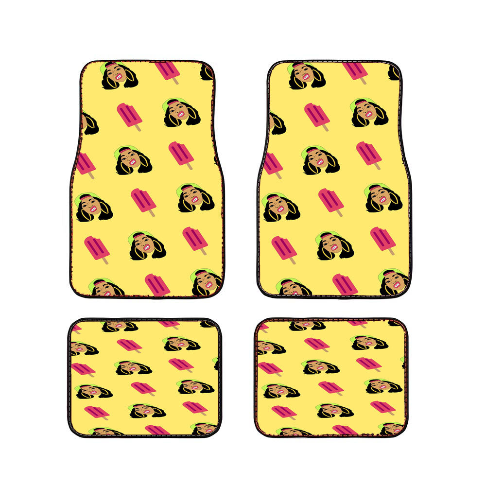 Cardi B Ice Cream Pattern Car Floor Mats Accessories