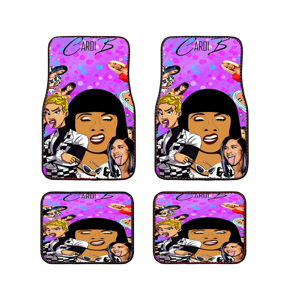 Cardi B Pattern Face Car Floor Mats Accessories