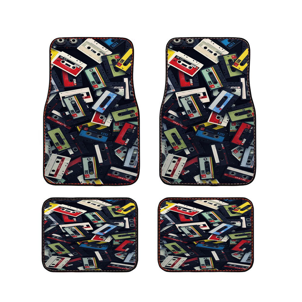 Cassete Vintage Pattern Car Floor Mats Accessories