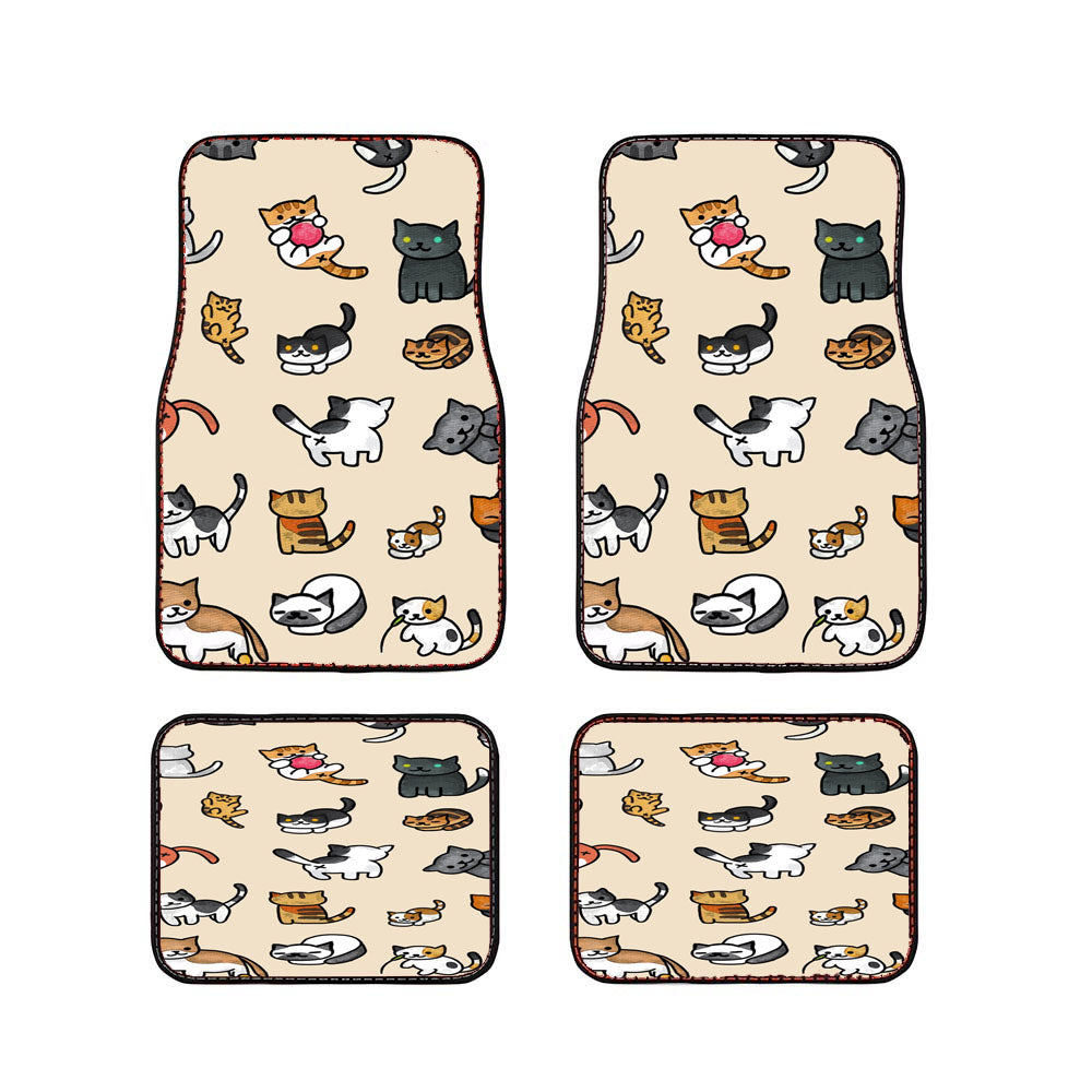 Cats Cartoon Pattern Car Floor Mats Accessories