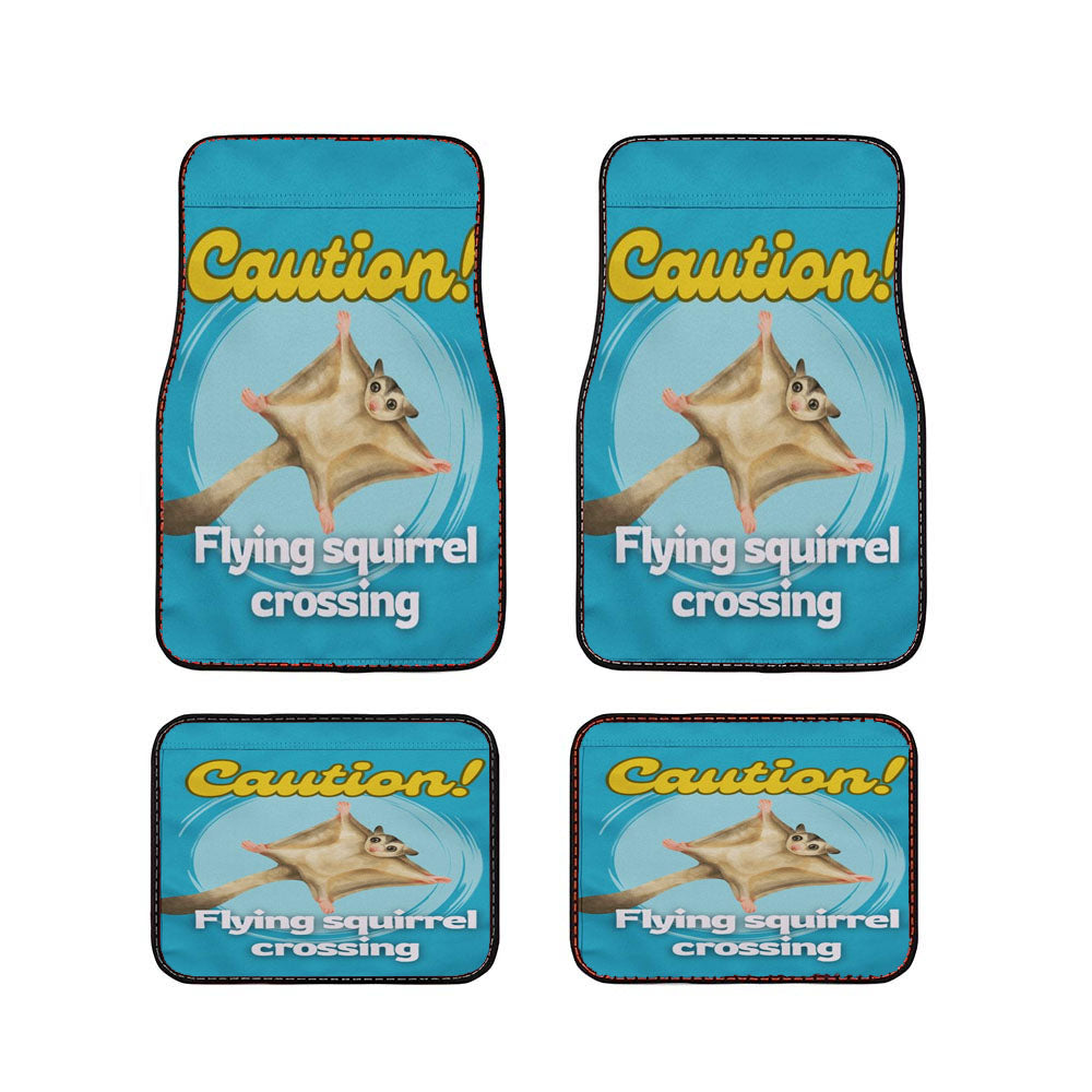 Caution Flying Squirrel Crossing Car Floor Mats Accessories