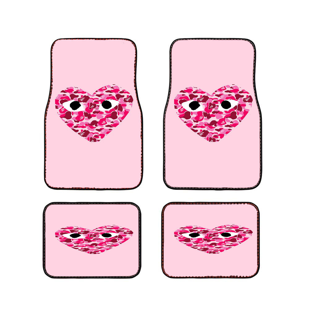 Cdg Love Bape Pattern Style Car Floor Mats Accessories
