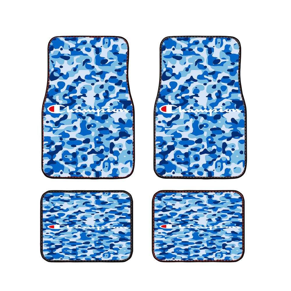 Champion Bape Camouflage Blue Car Floor Mats Accessories
