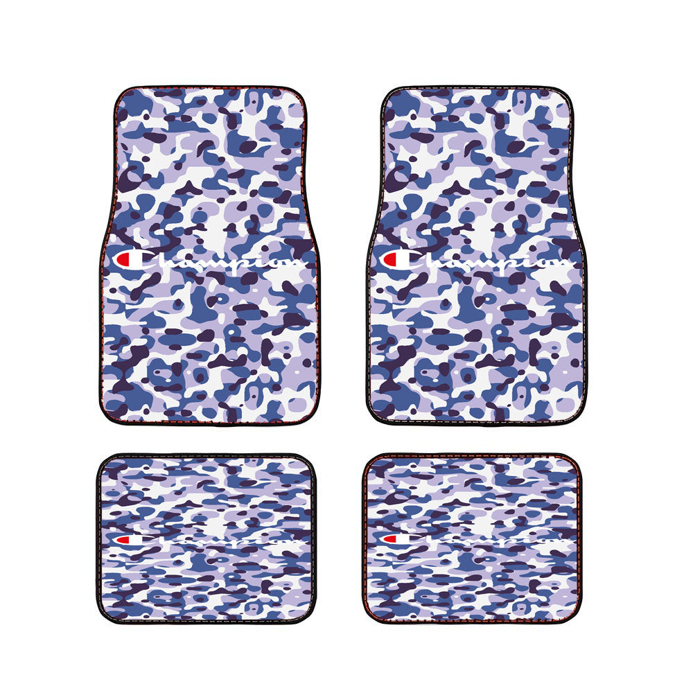 Champion Bape Camouflage Blue Purple Car Floor Mats Accessories