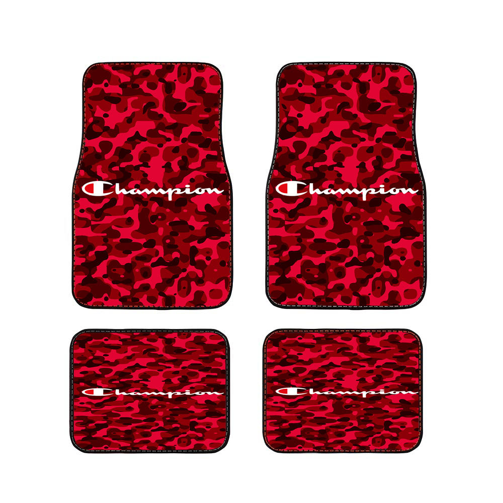 Champion Bape Camouflage Red Car Floor Mats Accessories