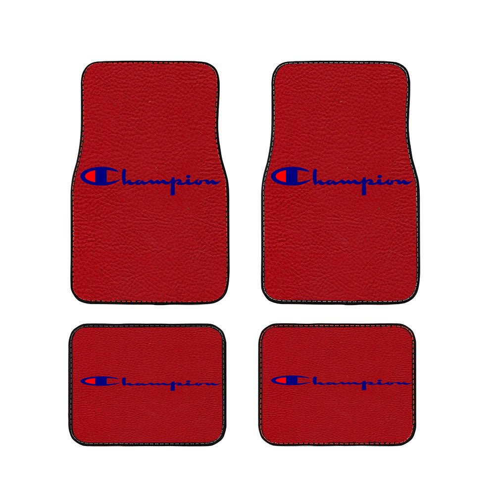 Champion Red Motif Car Floor Mats Accessories