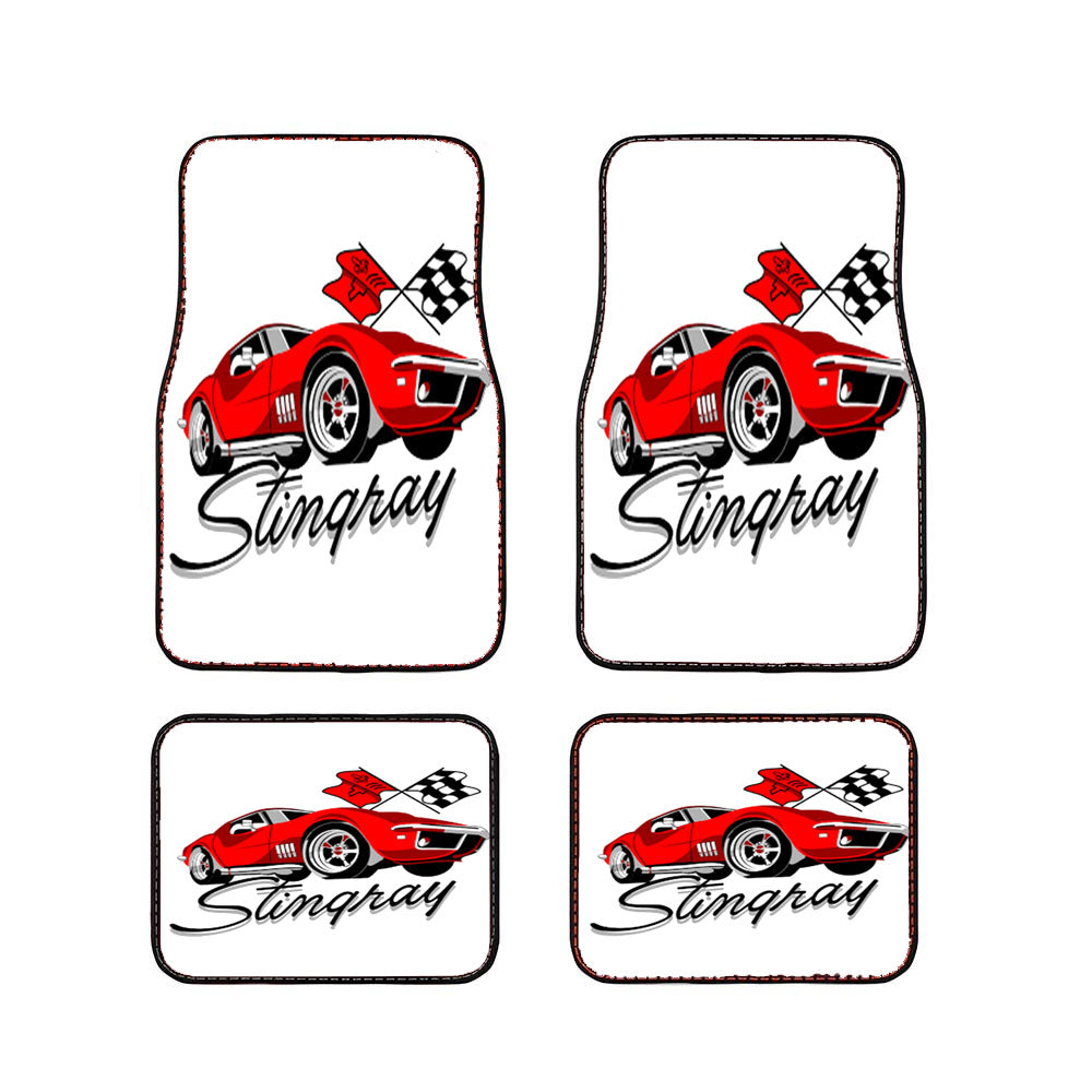Chevy Red Car Cartoon Car Floor Mats Accessories