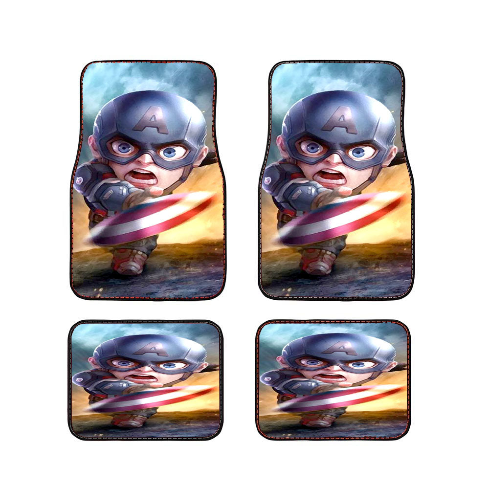 Chibi Fancy Captain America Car Floor Mats Accessories