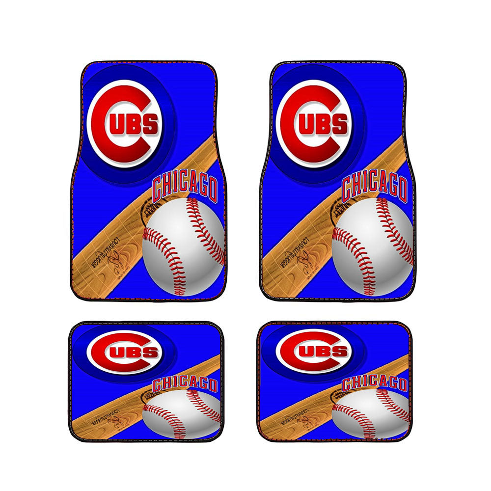 Chicago Cubs Baseball Log Car Floor Mats Accessories