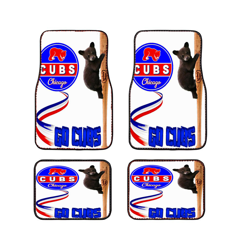 Chicago Cubs Bear And Baseball Club Team Car Floor Mats Accessories
