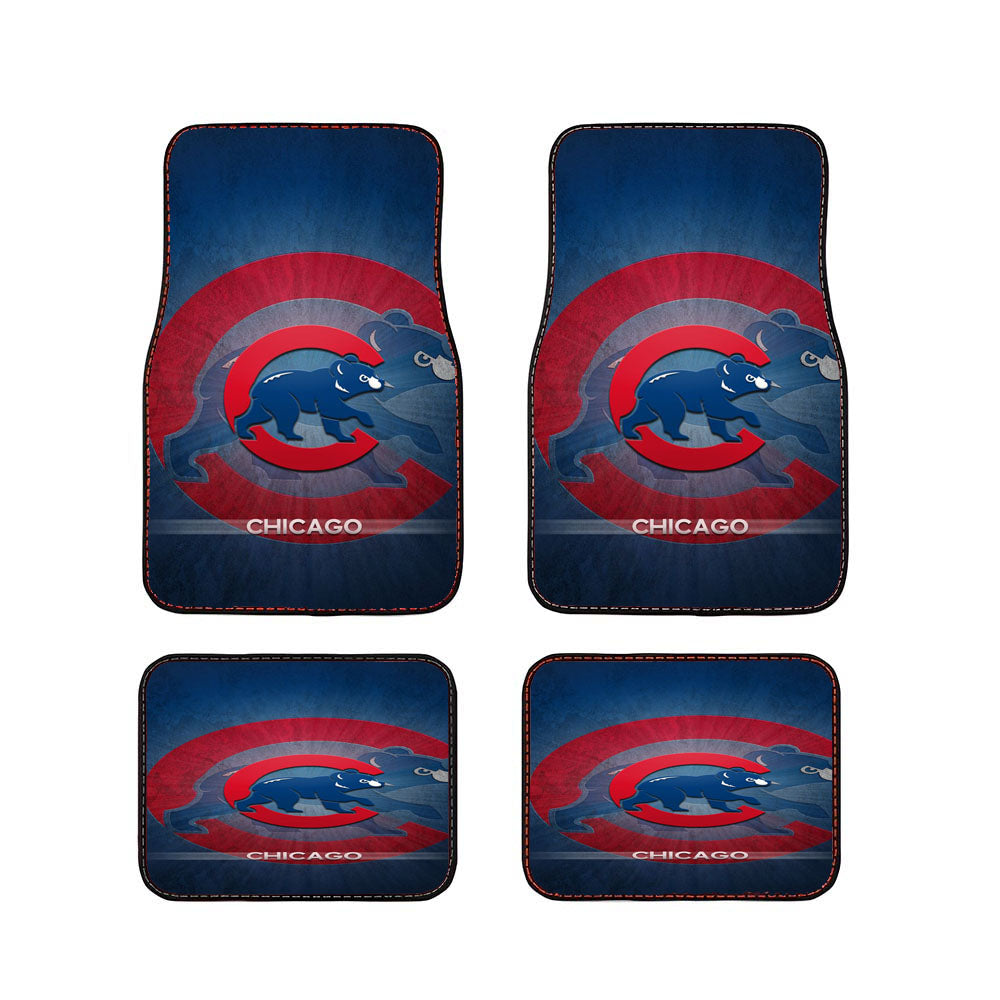Chicago Cubs Crack Pattern Car Floor Mats Accessories