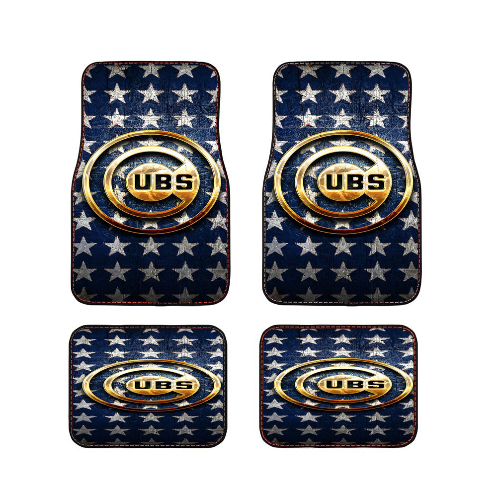 Chicago Cubs Golden Logo Usa Car Floor Mats Accessories