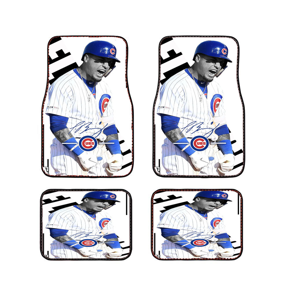 Chicago Cubs Javier Baez White Wallpapers Car Floor Mats Accessories