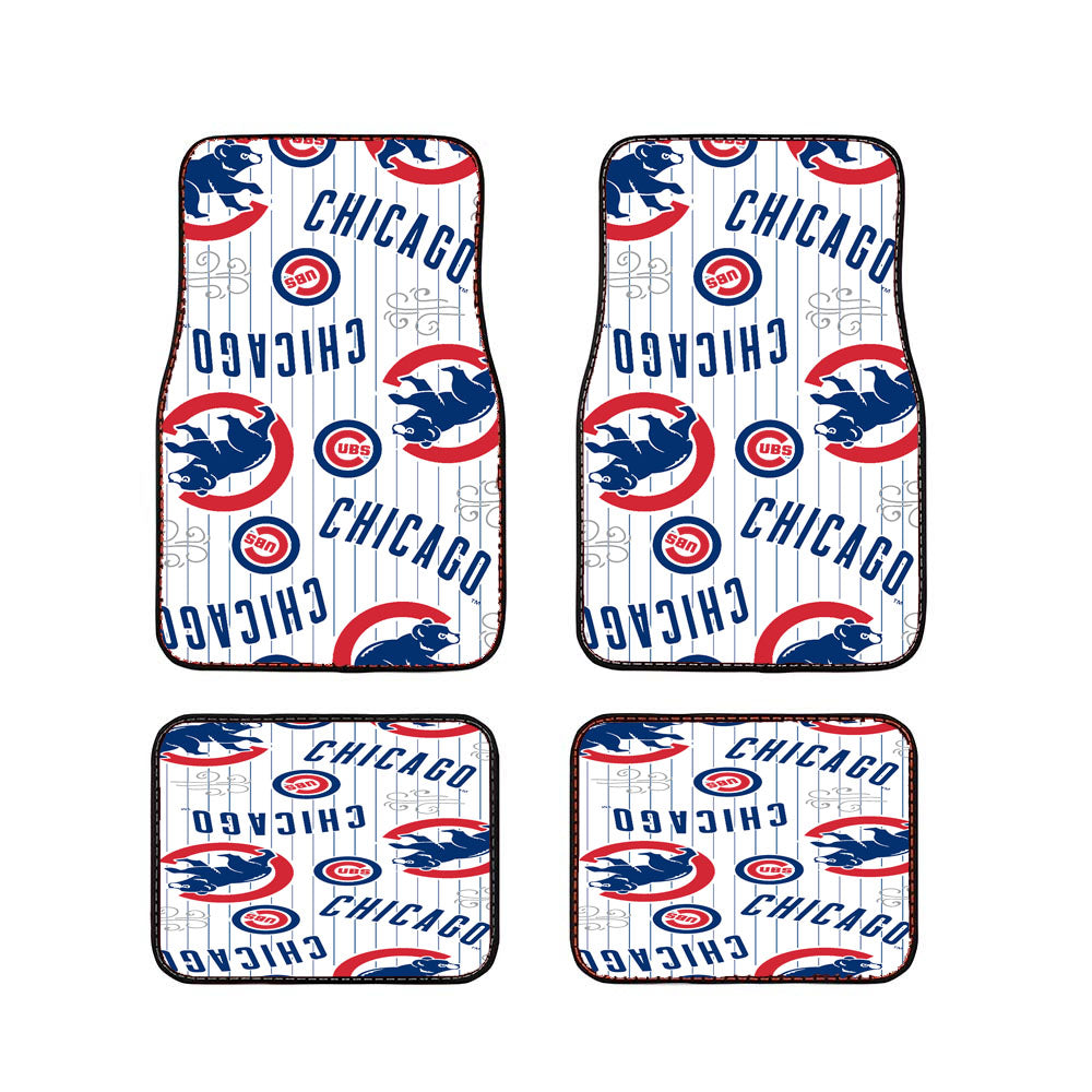 Chicago Cubs Logo Stripe 2 Car Floor Mats Accessories