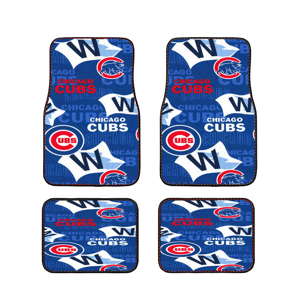 Chicago Cubs Mlb Pattern Fabric Car Floor Mats Accessories