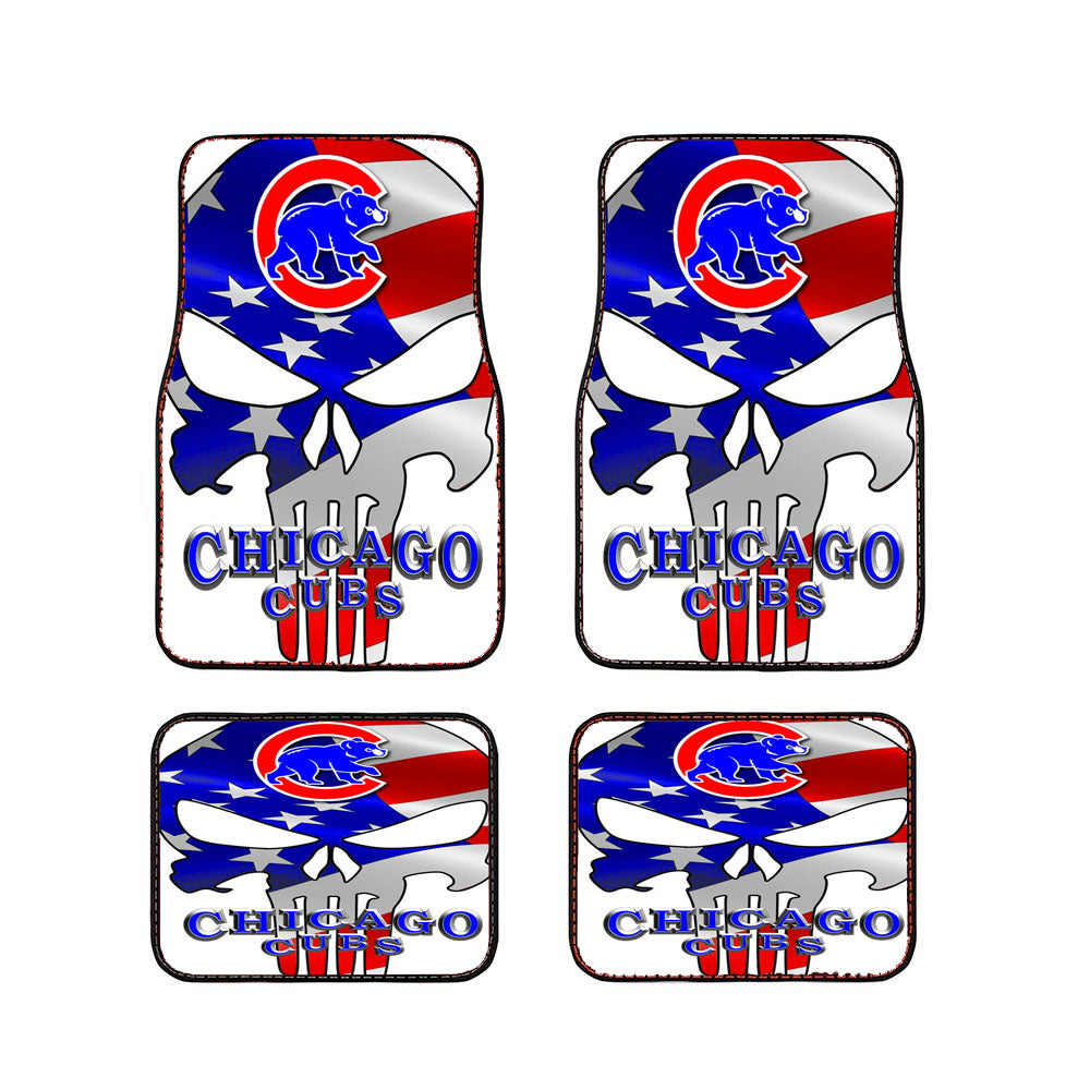 Chicago Cubs Punisher Bear Car Floor Mats Accessories