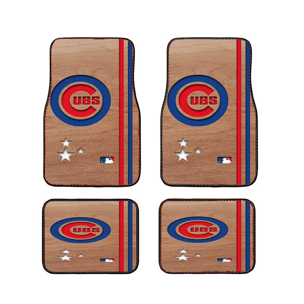 Chicago Cubs Star Wooden Car Floor Mats Accessories