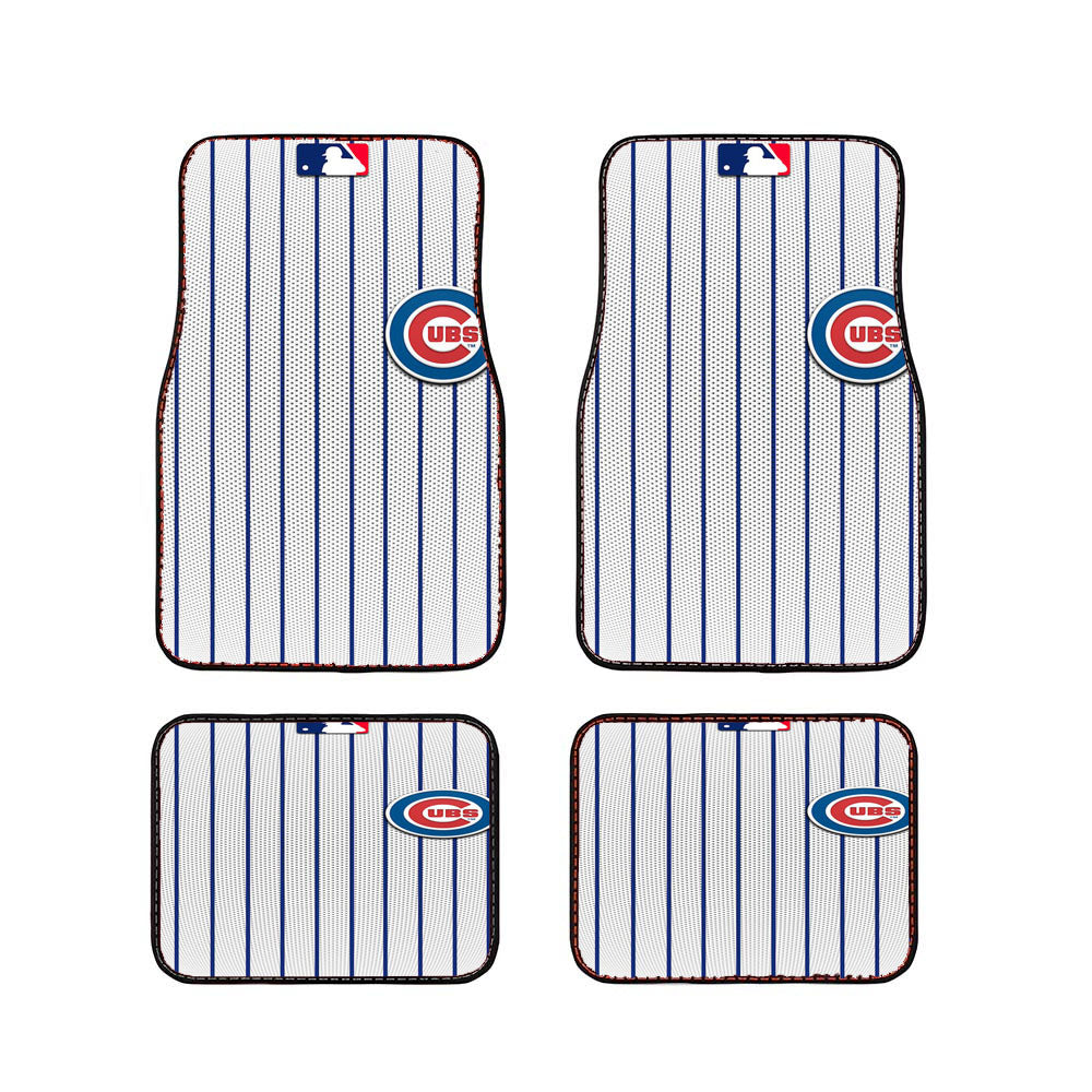 Chicago Cubs Stripe Baseball Car Floor Mats Accessories