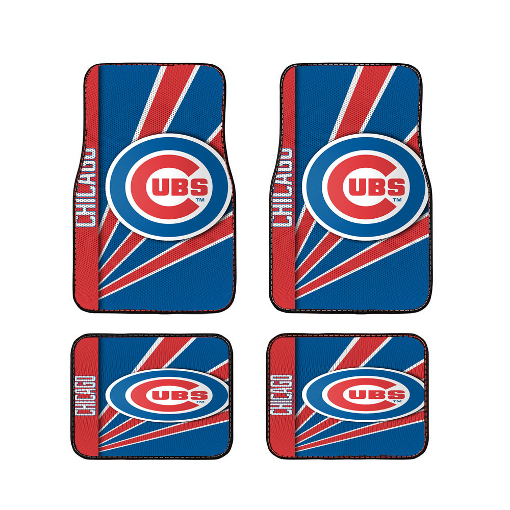 Chicago Cubs Stripe Wallpaper Car Floor Mats Accessories